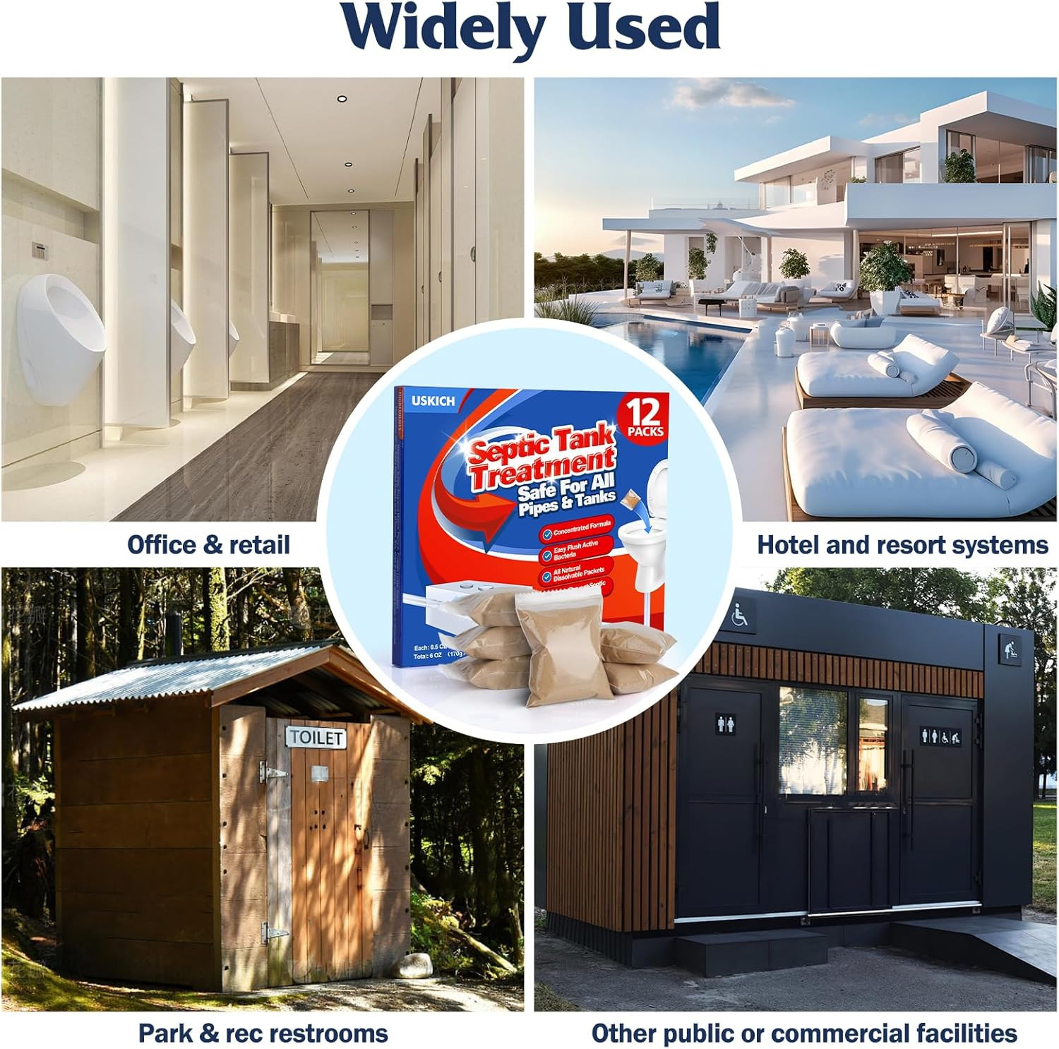 Septic Tank Treatment,1 Year Supply Septic Pods (12 pcs),1 Flush per Month Septi