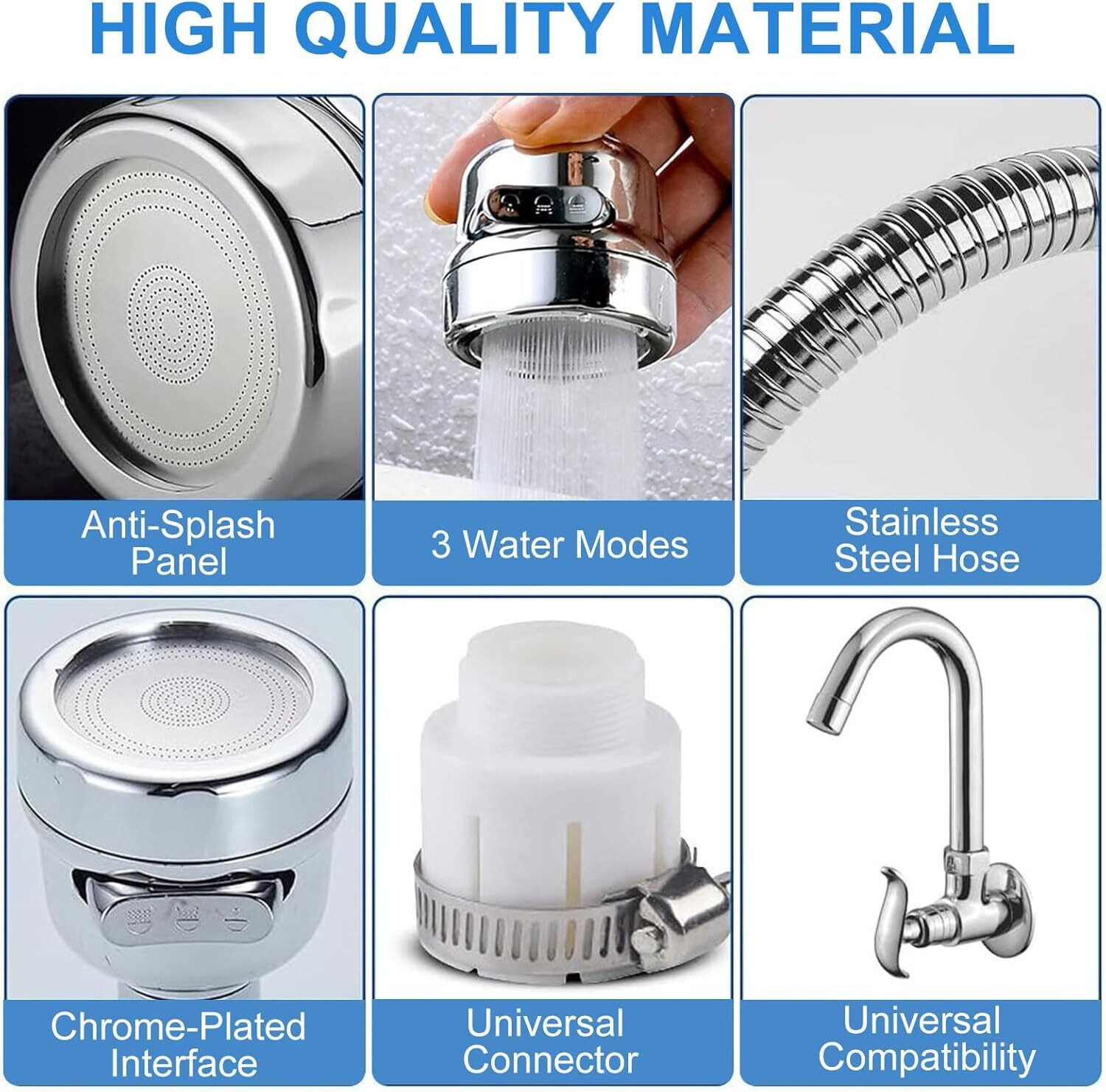 360 Degree Rotating Faucet Movable Kitchen Tap Head Water Saving Nozzle Sprayer