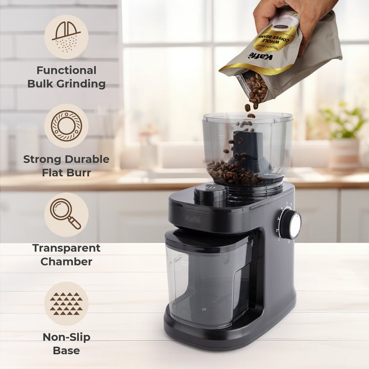 Kaff Electric Burr Coffee Grinder (5.5oz) w/Adjustable Coarseness Settings