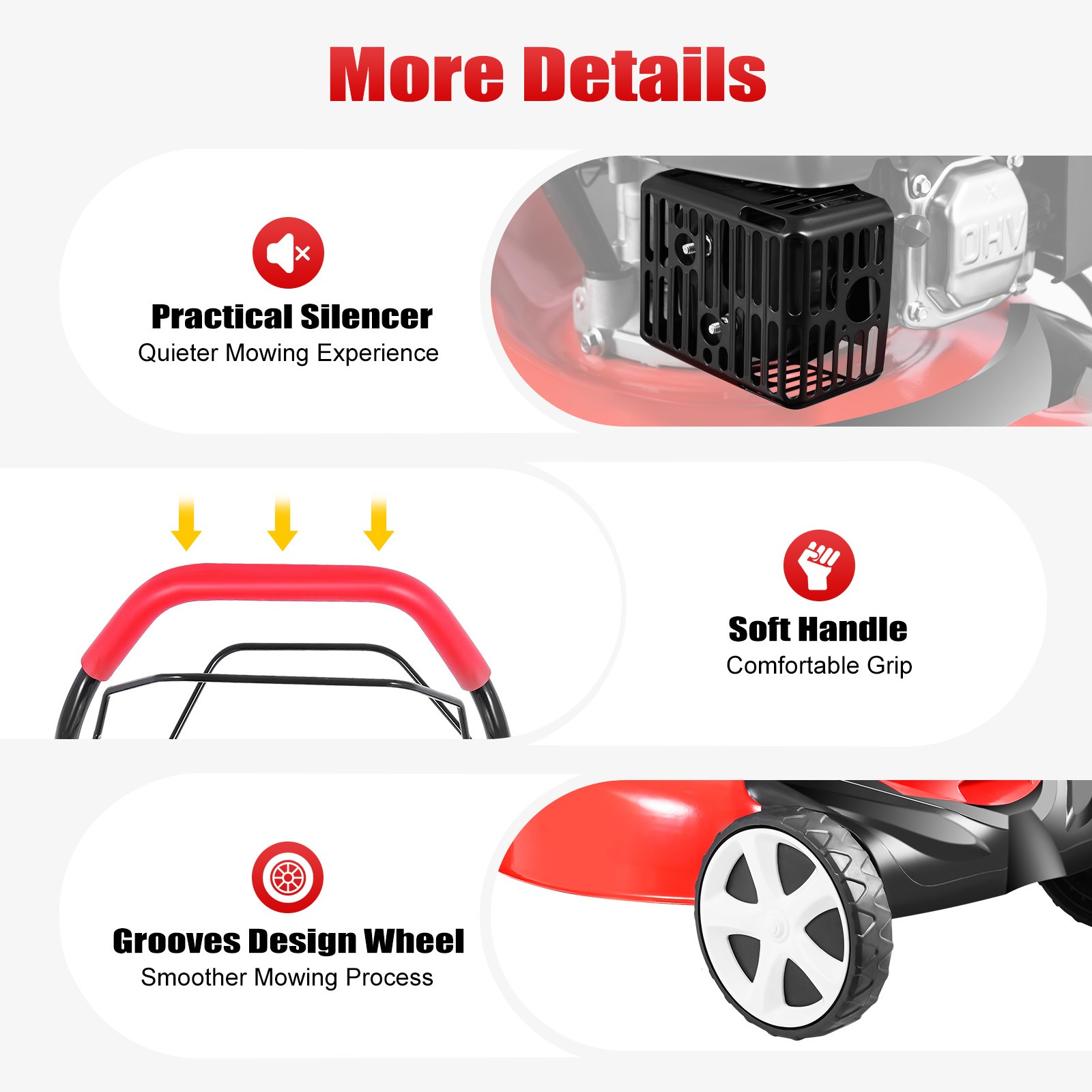 Self-Propelled Gas Powered Lawn Mower with Bagger with 4-Stroke Engine 20” 140CC