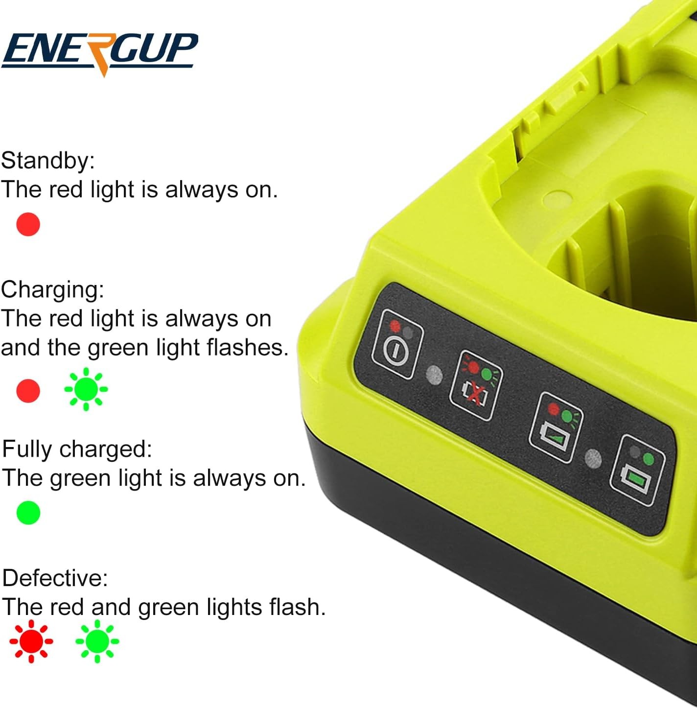 P117 Charger For Ryobi P108 P107 P106 18V High Capacity 18Volt Lithium Battery