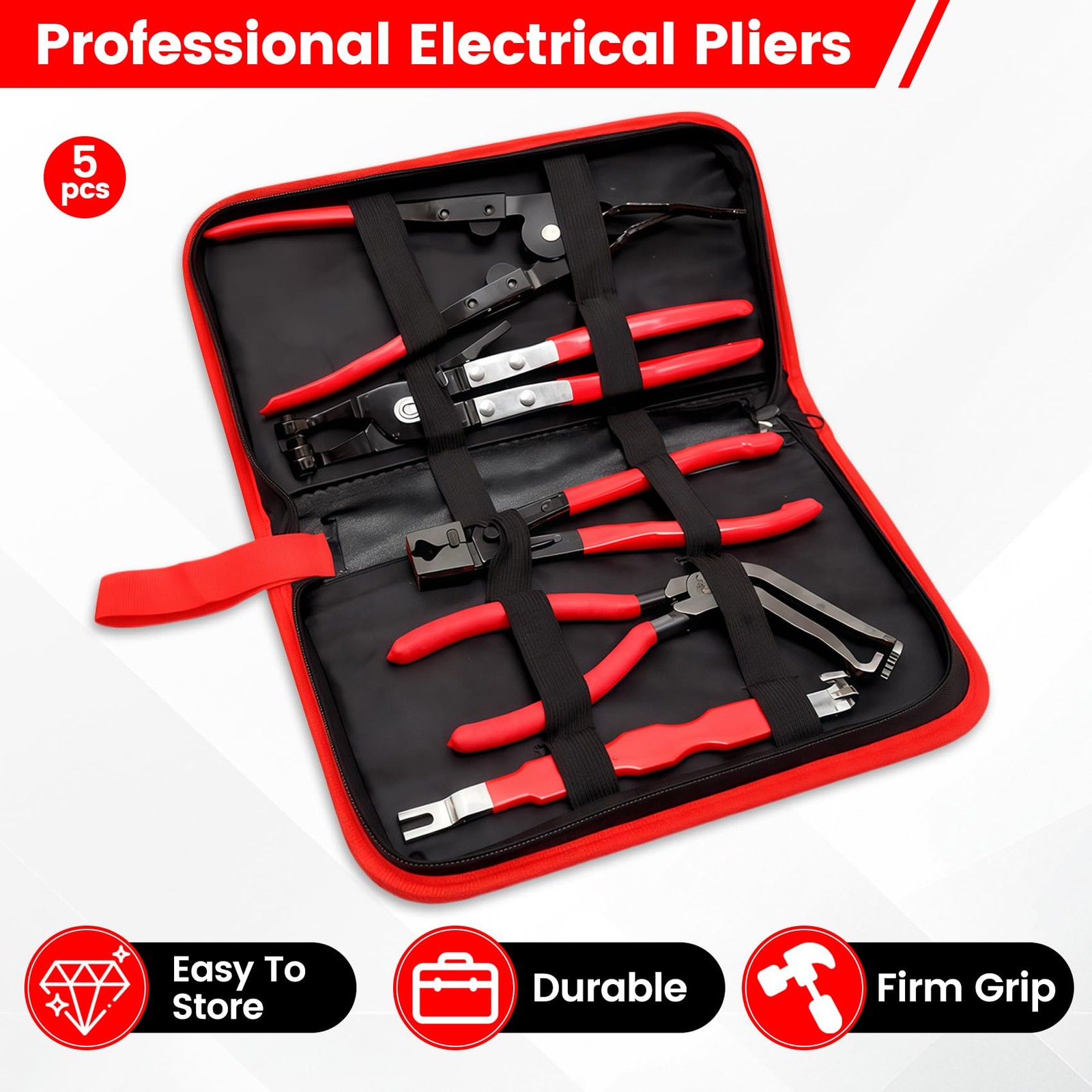 5Pcs Automotive Electrical Disconnect Pliers Kit, Connector Removal Tool, Str…