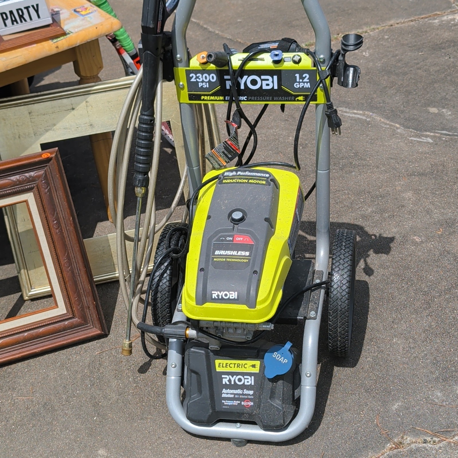 RYOBI 2300 PSI 1.2 GPM Electric Pressure Washer, Brushless Induction, Wheeled