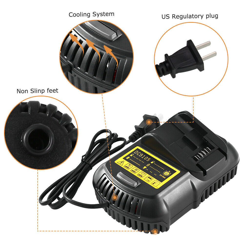 12V 3.0Ah 12Volt XR Lithium-Ion For Dewalt Battery /Charger DCB127 DCB120 DCB101