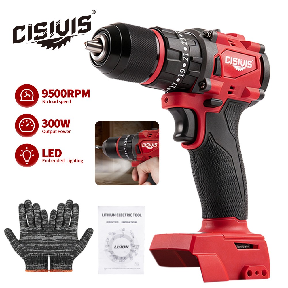 Compatible Milwaukee M18 Battery 35N.m Brushless Drill Driver Bare Tool