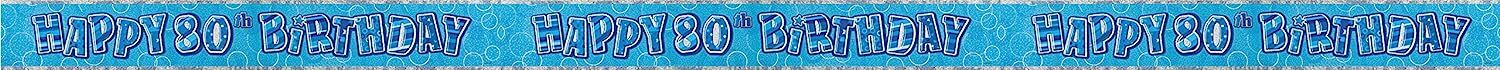 12ft Blue Glitz Foil Aged Birthday Banner Party Decoration