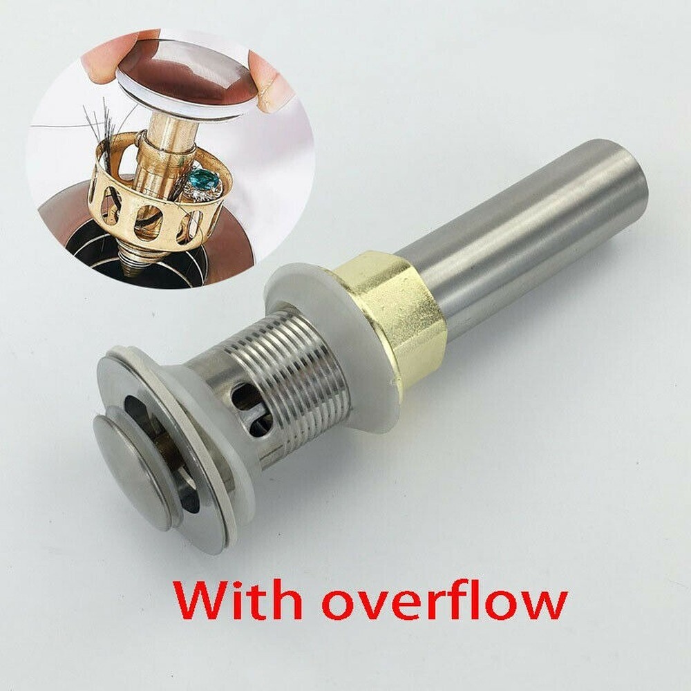 1-1/2″ Bathroom Sink without Overflow Pop Up Drain Vessel Vanity Sink Drain