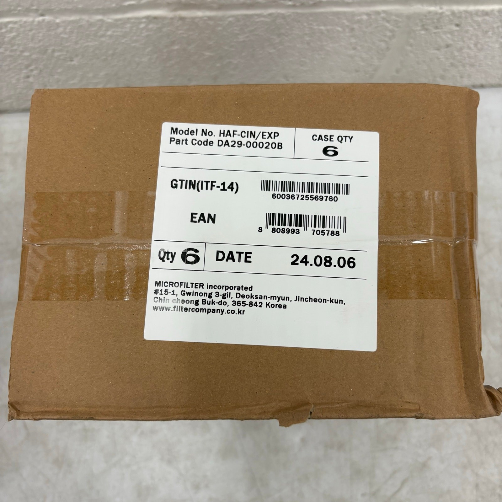 6-Pack SAMSUNG Genuine Filter for Refrigerator 6-Months DA29-00020B HAF-CIN/EXP