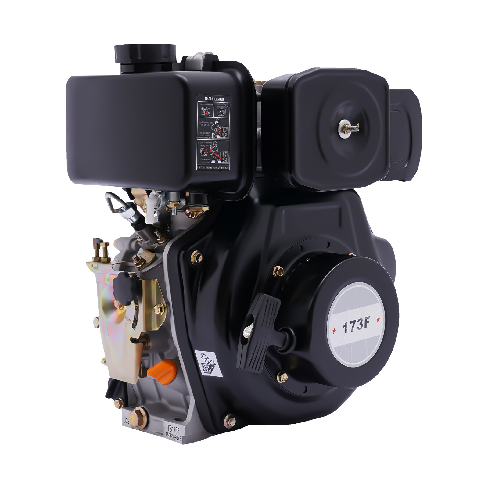 247CC 4-Stroke Tiller Diesel Engine 5HP Vertical Motor Single Cylinder Air-Cool