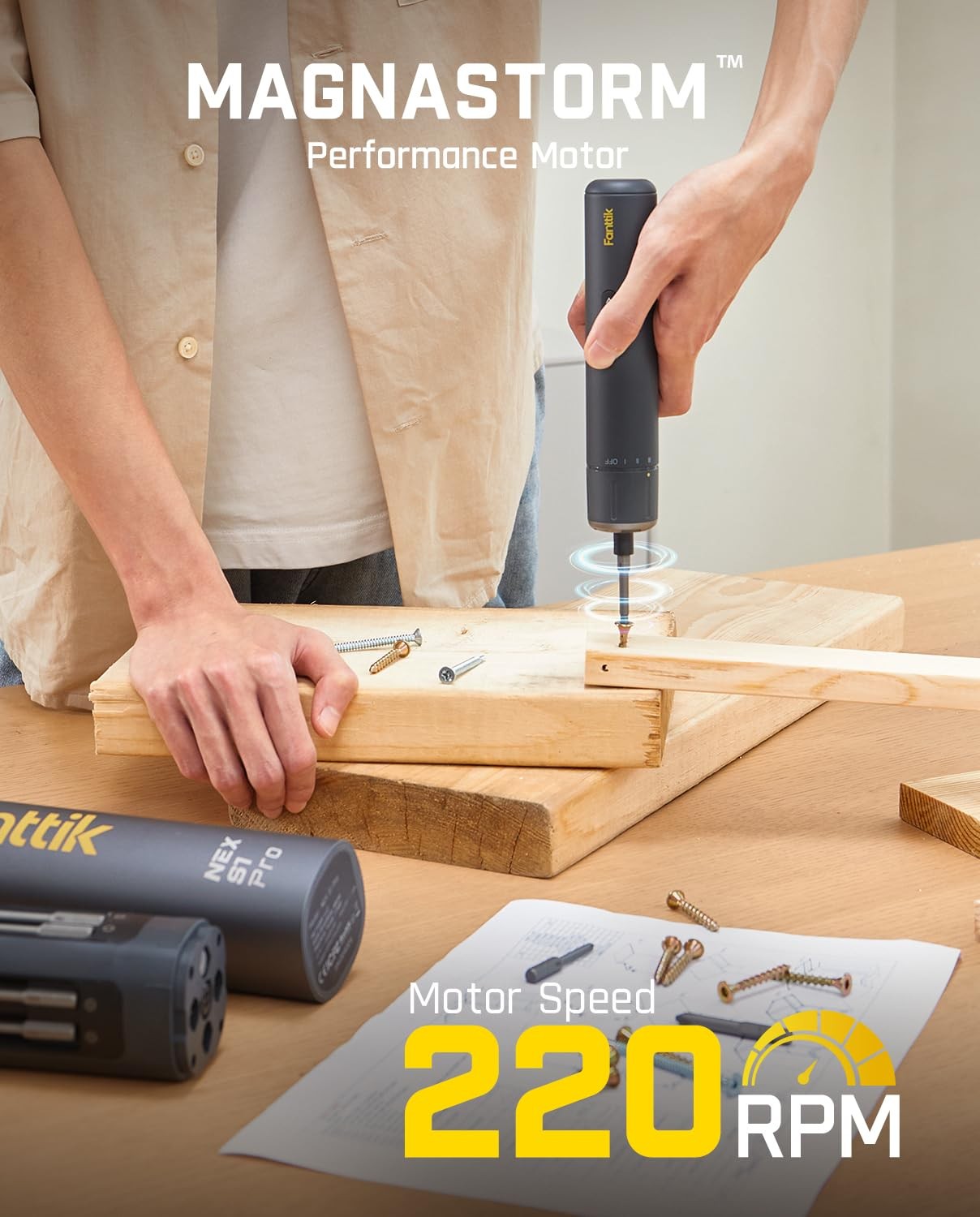 Fanttik S1 Pro Electric Screwdriver, Power Screwdriver with16 S2 Steel Bits, …