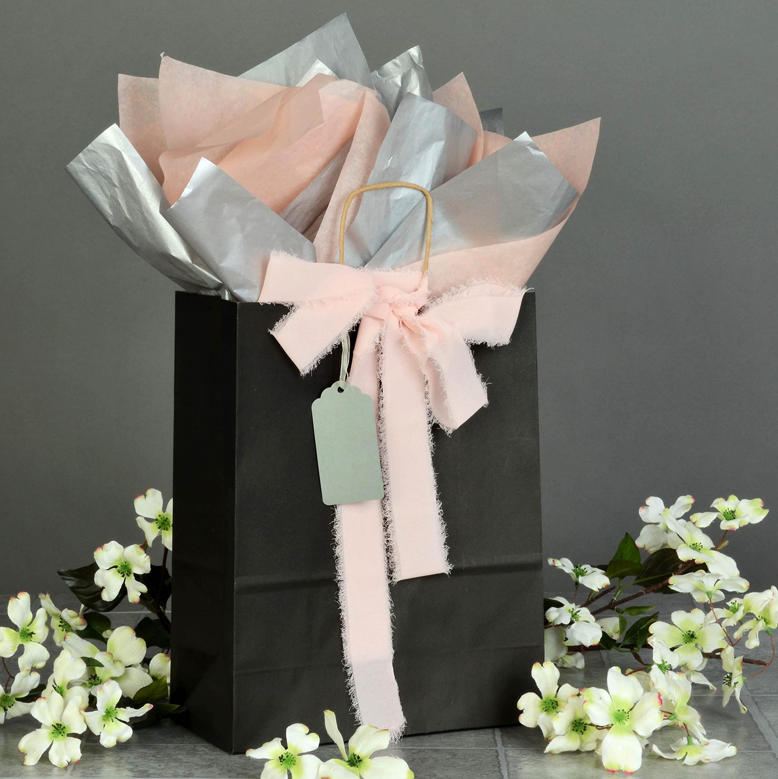 Prime Line Packaging Black Paper Bags Kraft Gift Bags Medium Handles for Small B