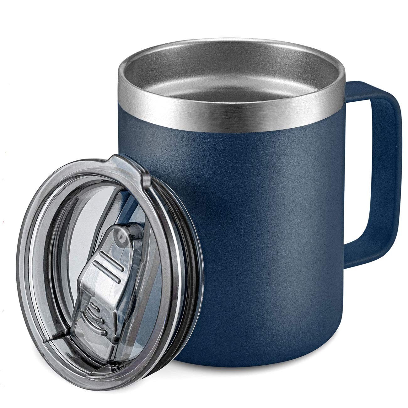12oz Stainless Steel Insulated Coffee Mug with Handle, Double Wall Vacuum Tra…