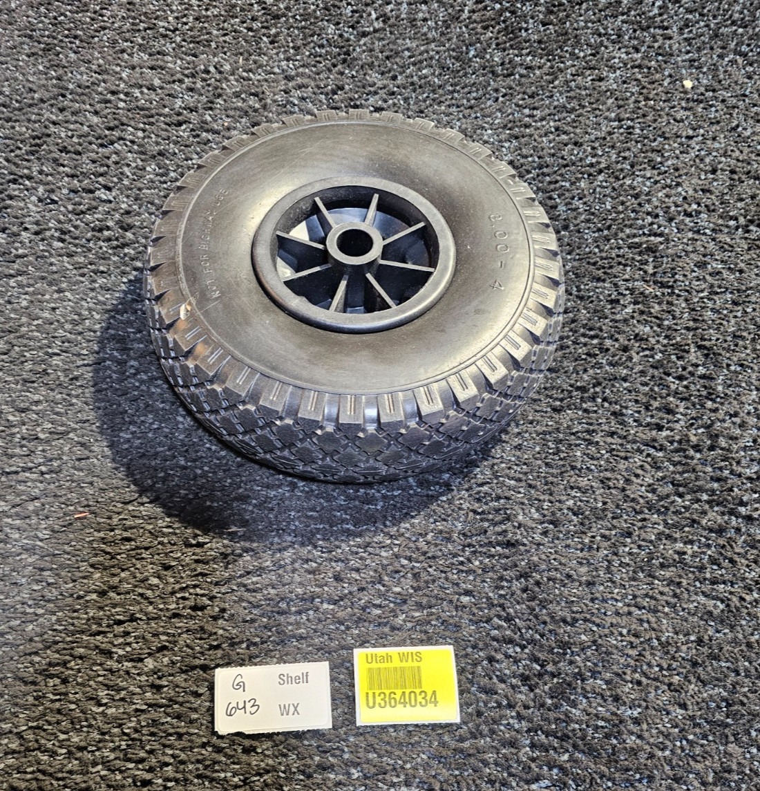(QTY 2) Black Wheel And Tire Assembly 8 Spoke 3.00-4 For Garden Wagon Trolley