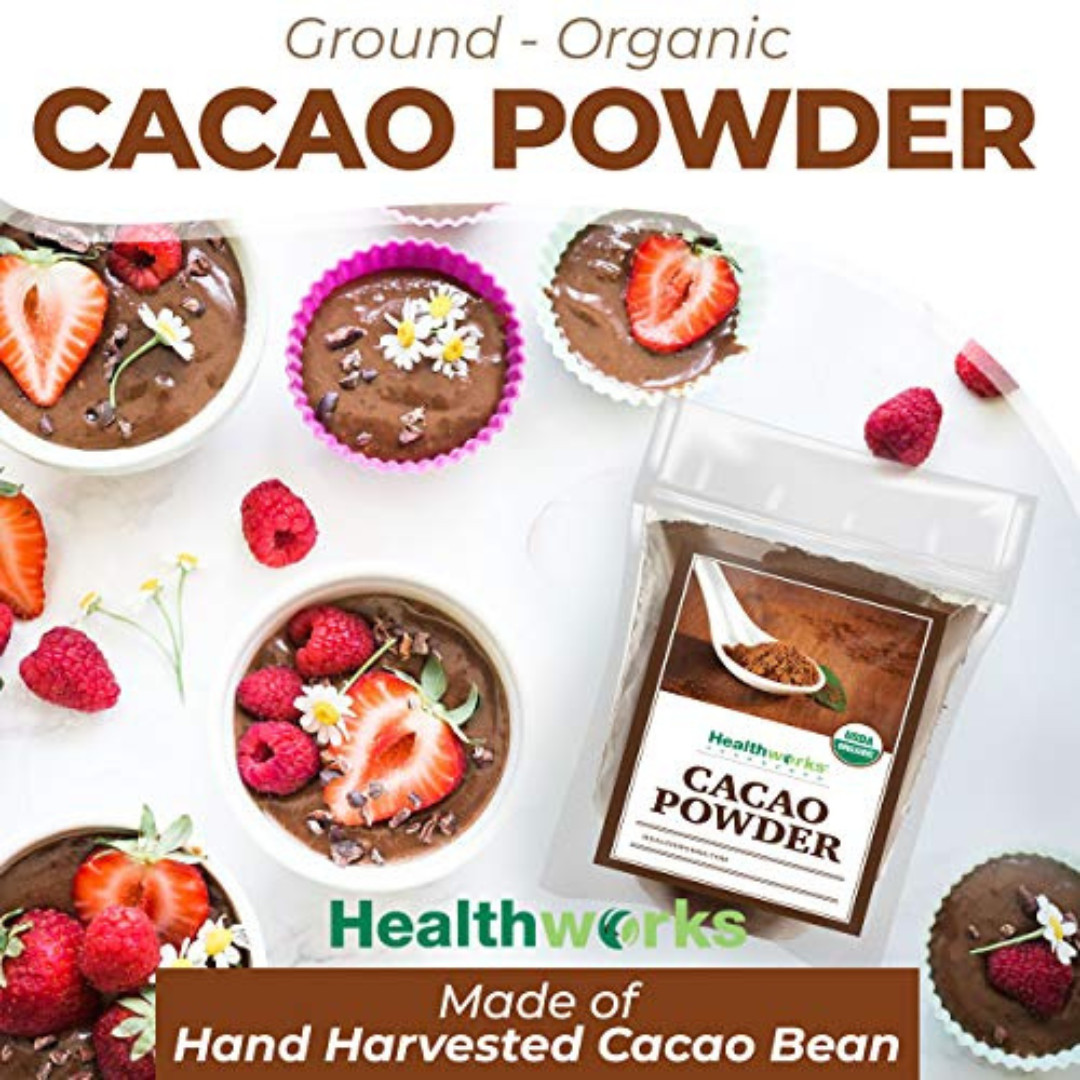 Healthworks Superfoods Organic Cacao Powder – 16 Oz / 1 Lb – Cocoa Chocolate Sub