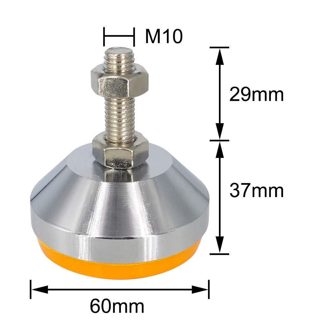 Machine Leveling Feet M10 Thread Adjustable 66mm x 60mm – 1000KG Load Capacity