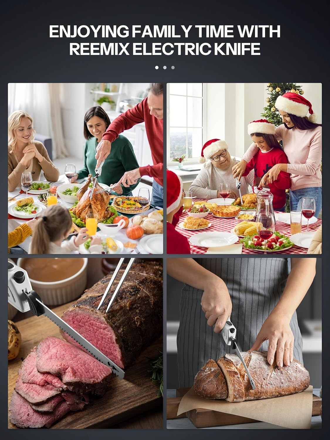 Ambidextrous Z3042 Electric Knife for Easy Meat & Bread Carving – Modern Design