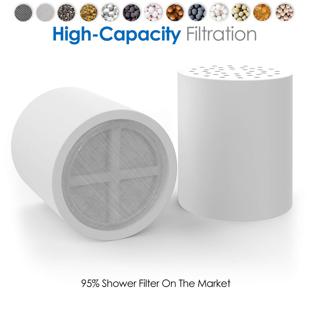 20-Stage Shower Head Filter-4Pack Replaceable Filter Cartridges for Hard Water