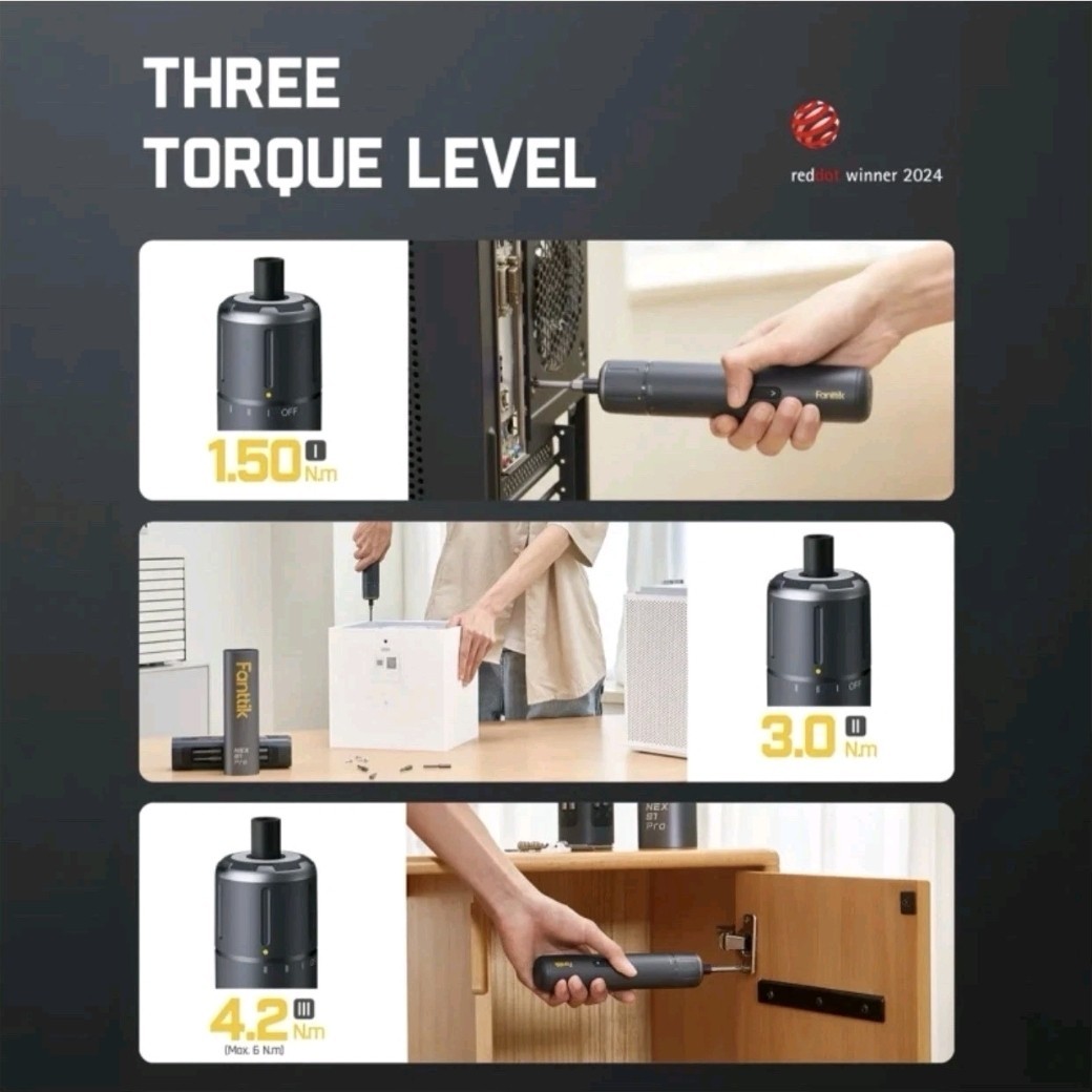 Fanttik S1 Pro Electric Power Screwdriver 16 S2 Steel Bits Rechargeable