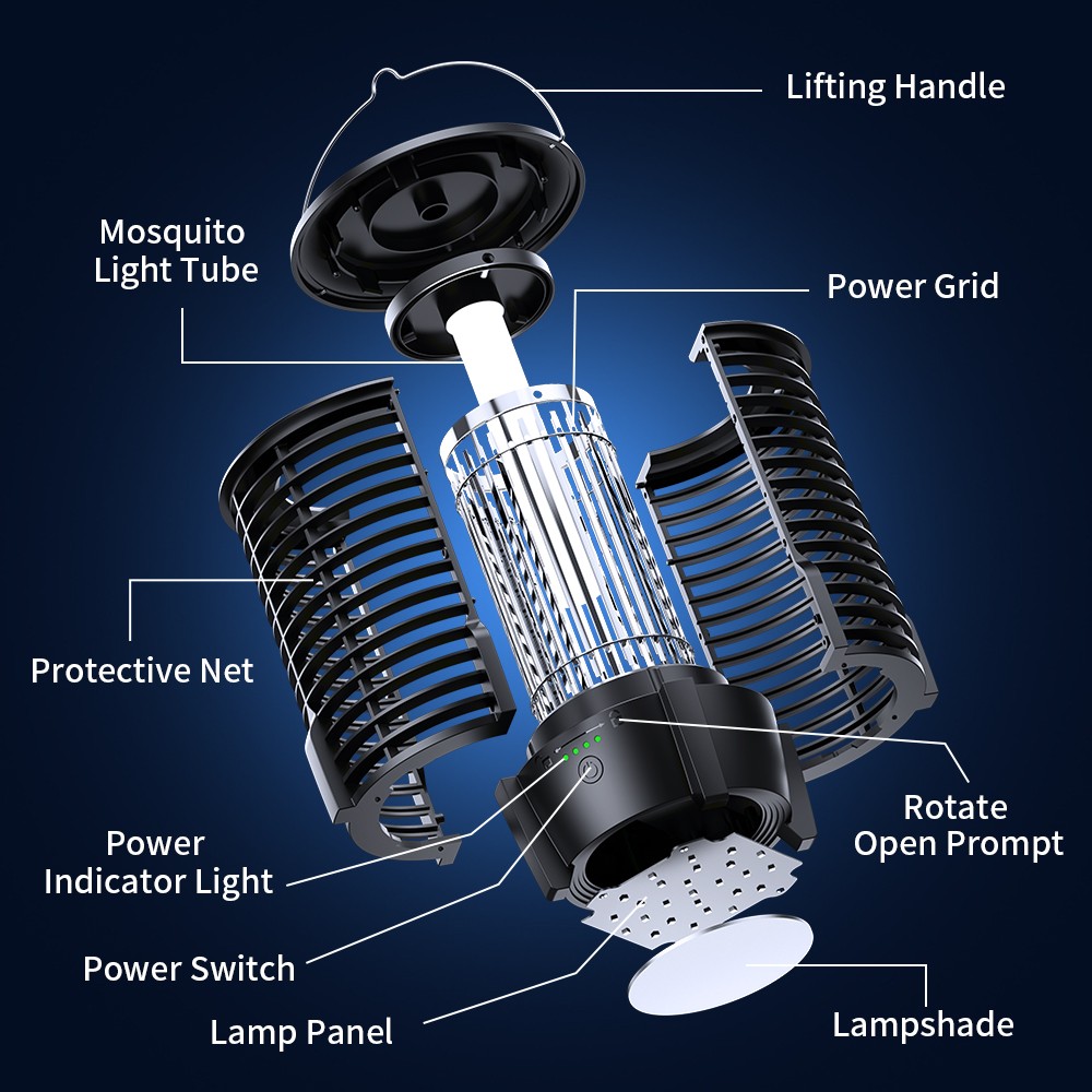 Electric Mosquito Insect Fly Bug Zapper Killer LED Light Trap Lamp Rechargeable