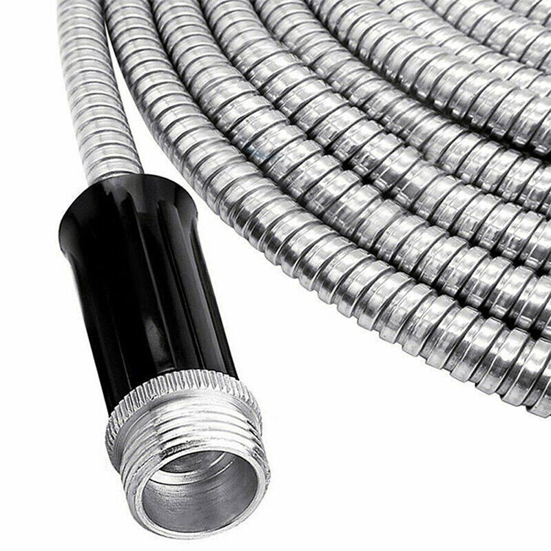 Stainless Steel Metal Garden Water Hose Pipe Flexible Lightweight 75FT 100FT