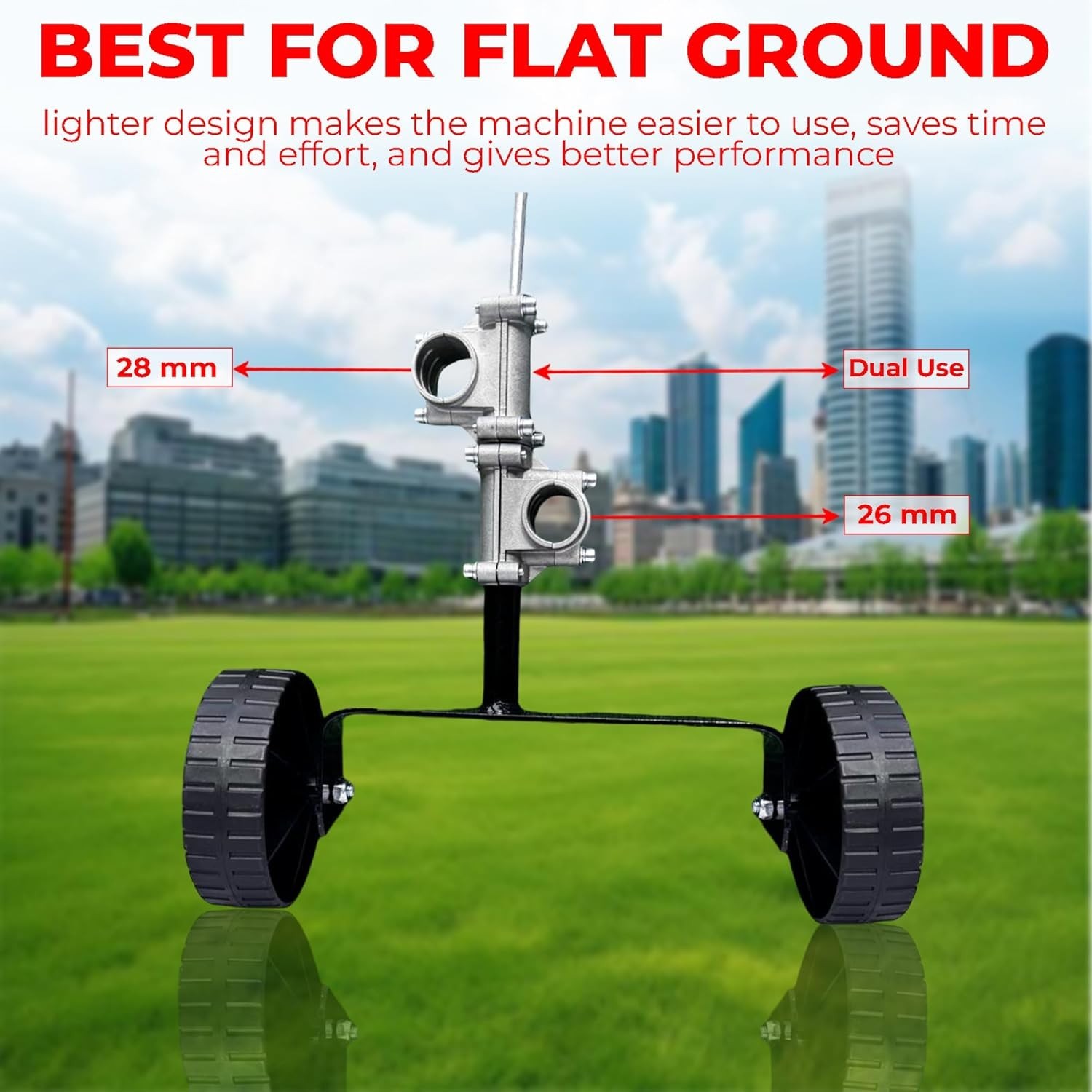 Grass Cutter Universal String Trimmer Wheel Attachment – Fits 26Mm & 28Mm Shafts