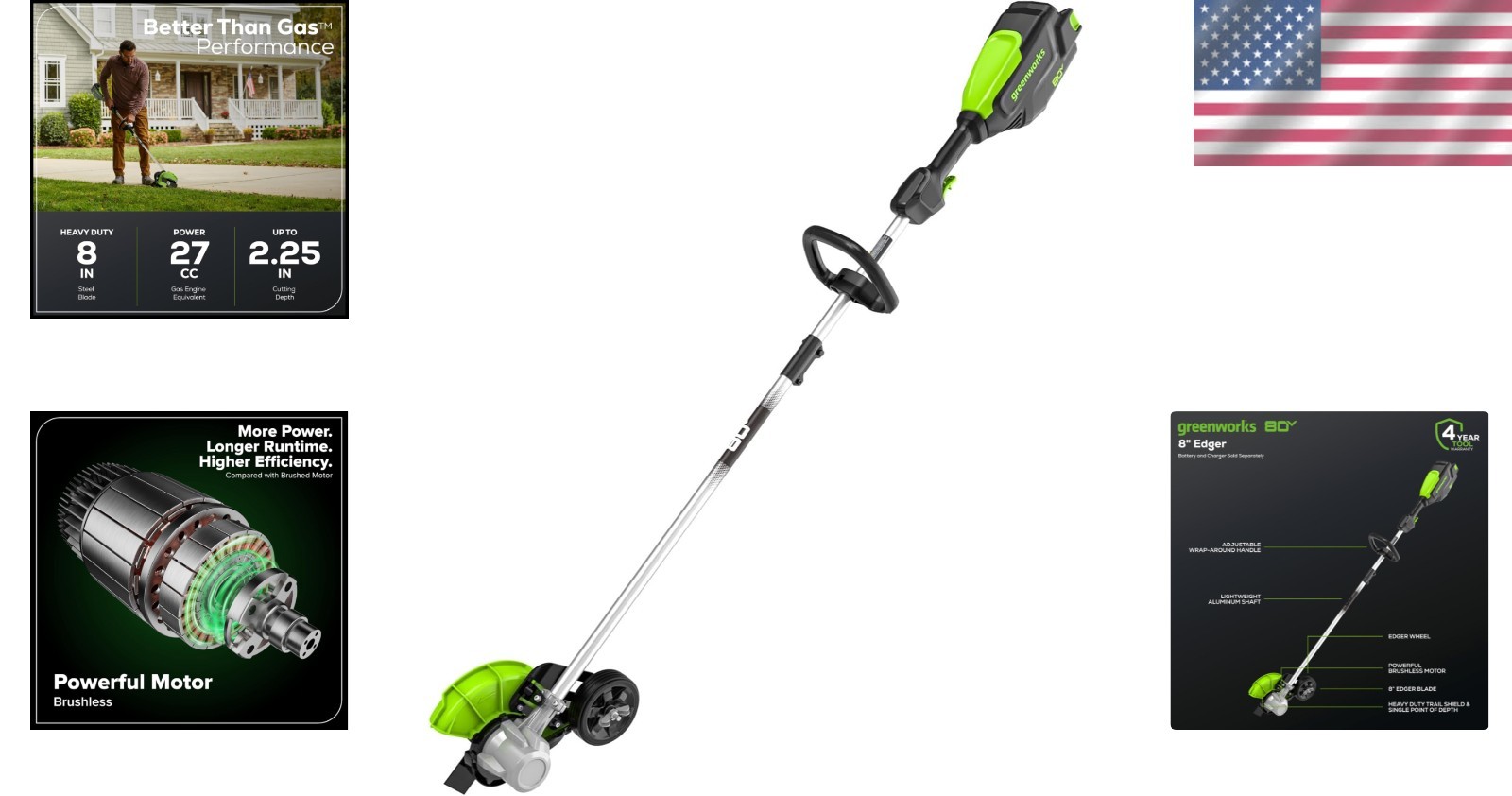 All-Terrain 80V Brushless Edger – 8” Blade – Battery and Charger Not Included