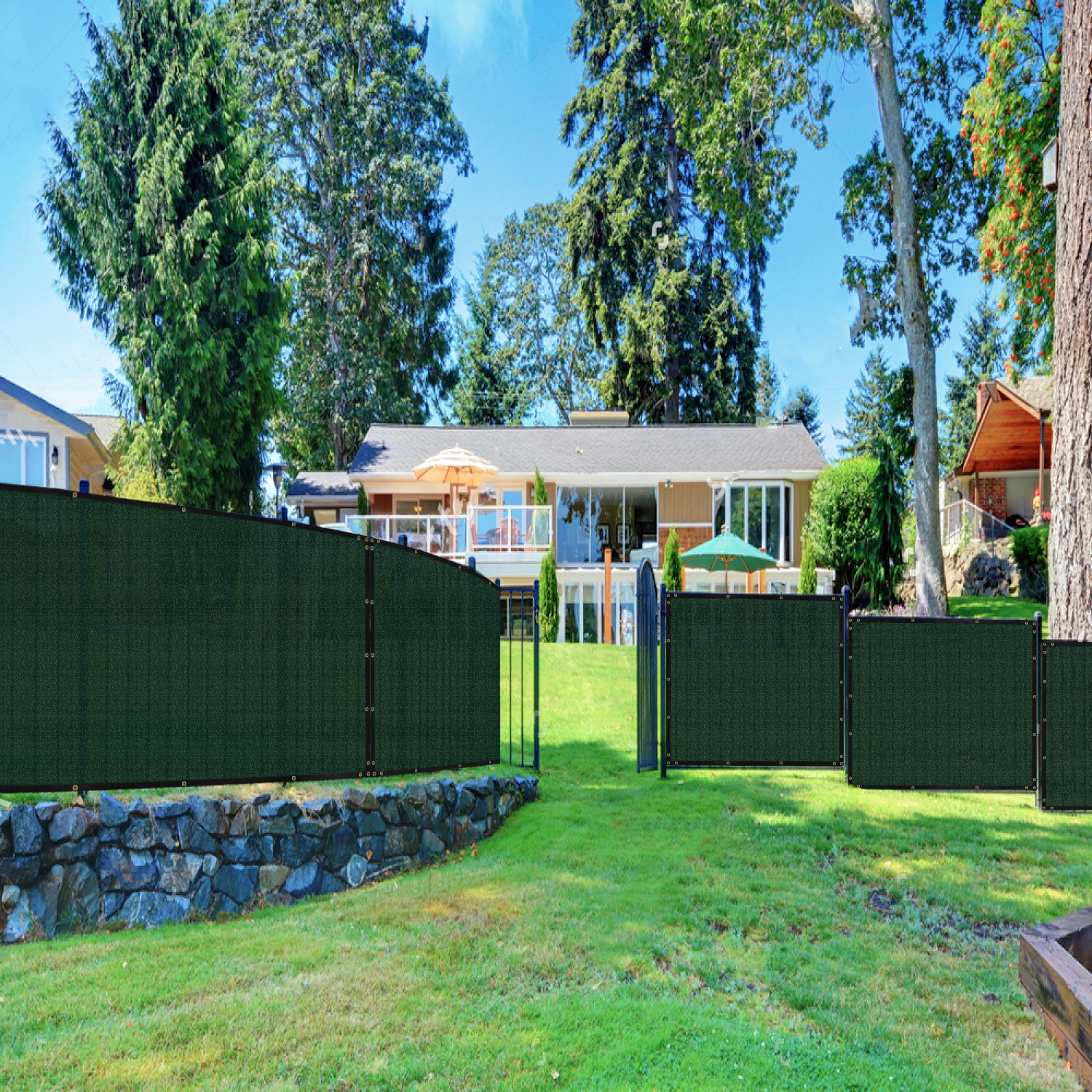 Fence Privacy Screen Cover Mesh Garden Yard 4′ 5′ 6′ 8′ Black Green Beige Brown
