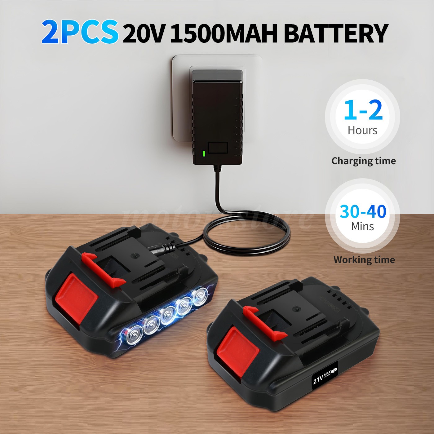 for Makita 8inch Electric Mini Chainsaw Cordless Handheld Saw 2 Battery + 3Chain