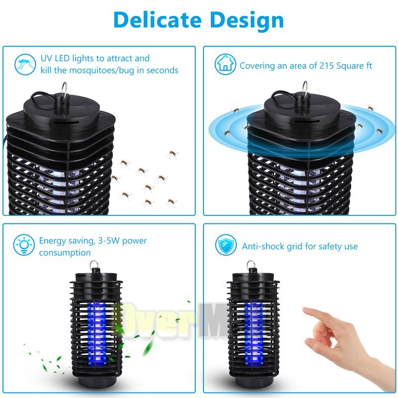 Electric Fly Bug Zapper Mosquito Insect Killer LED Light Trap Pest Control Lamp