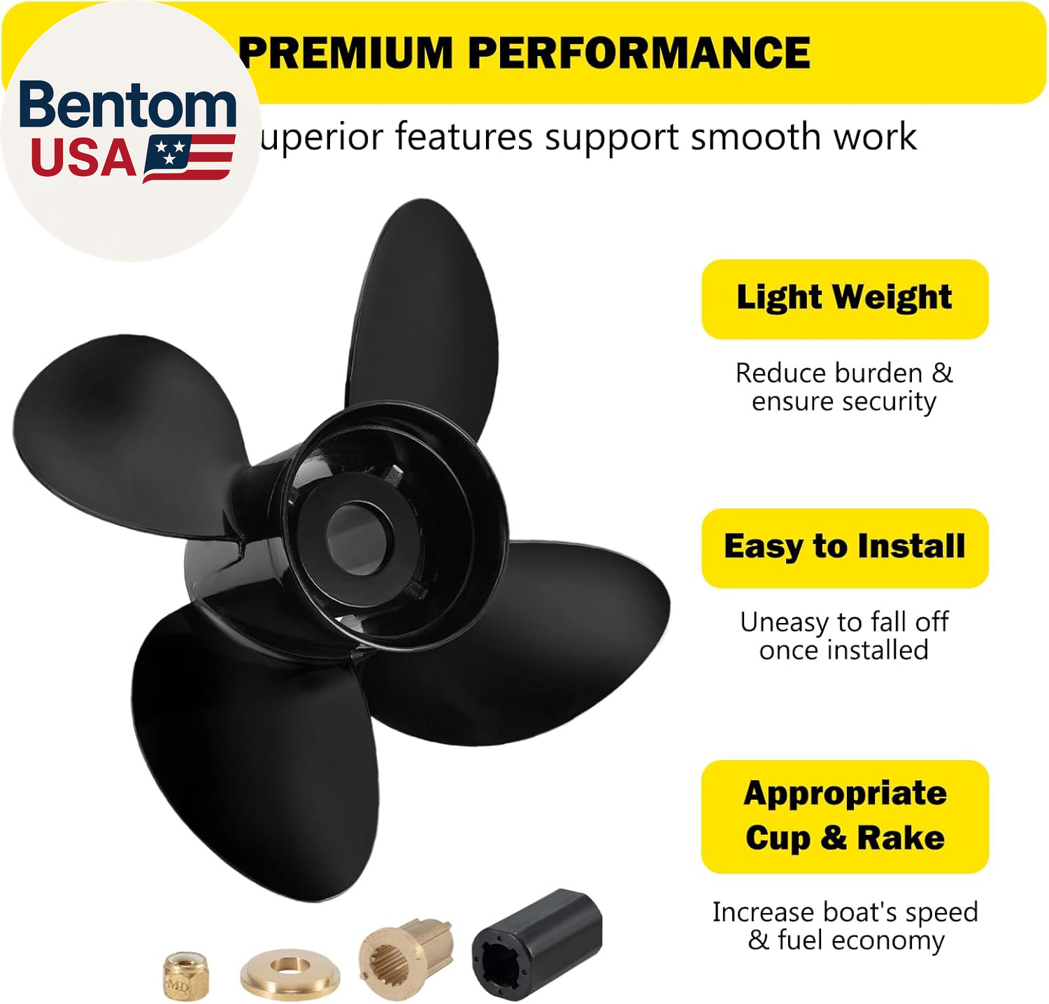 48-8M0084495 14 X 19 (Hub Kits Included) Upgrade Aluminum Boat Propeller for Mer