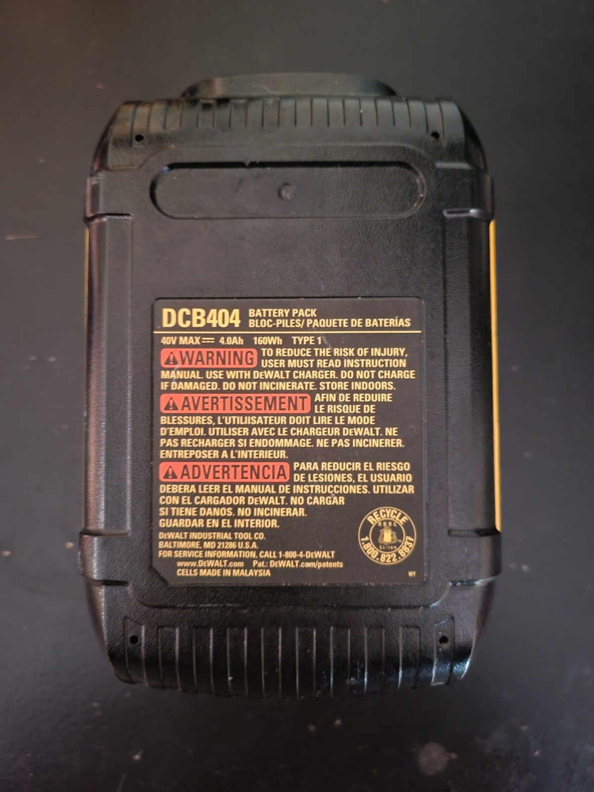 DEWALT 40V MAX Lithium-Ion (Li-Ion) Power Tool Battery Pack 4Ah, Black