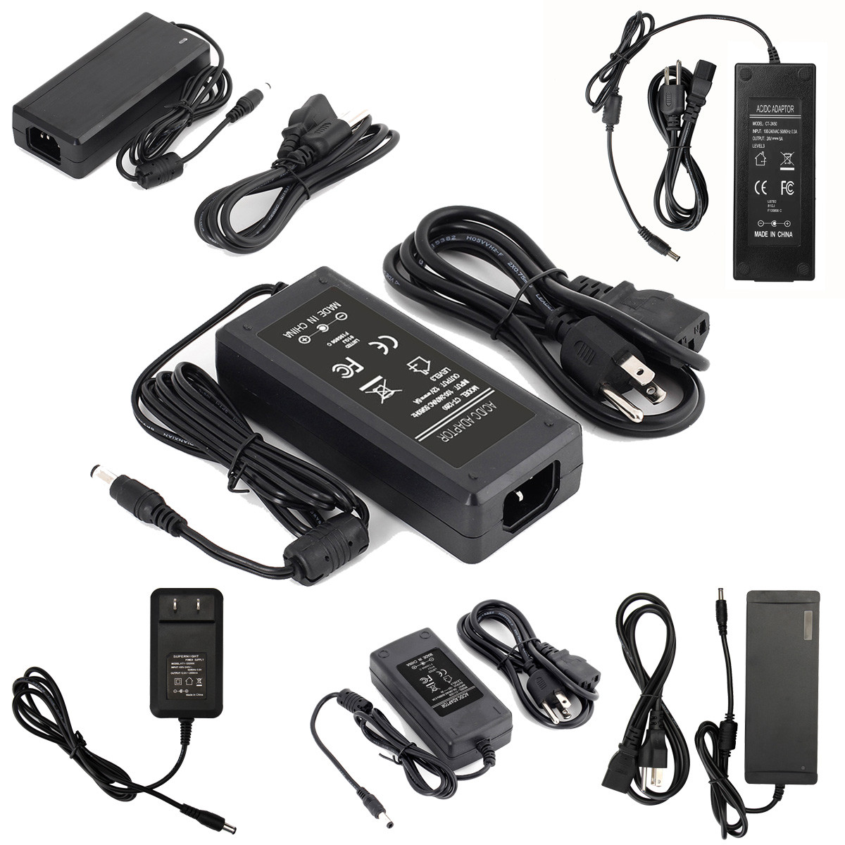 AC to DC 12V/24V 2A/3A/5A/6A/10A Power Supply Adapter Transformer 5.5×2.1mm Plug
