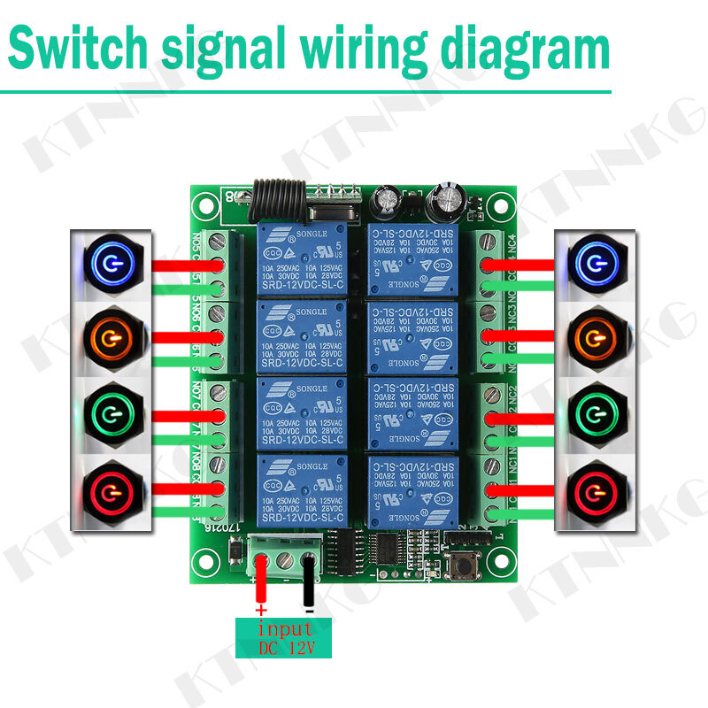 12V 8CH Relay Module Universal 433Mhz Wireless Garage Door Control RF Remote Set