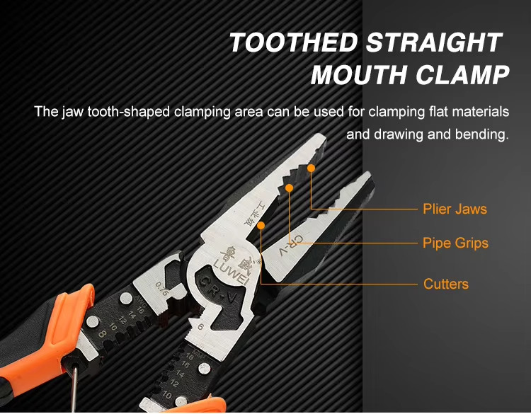 3PCS 9-in-1 Electrician Tool Set with Pliers/Cutter/Stripper, Heavy Duty