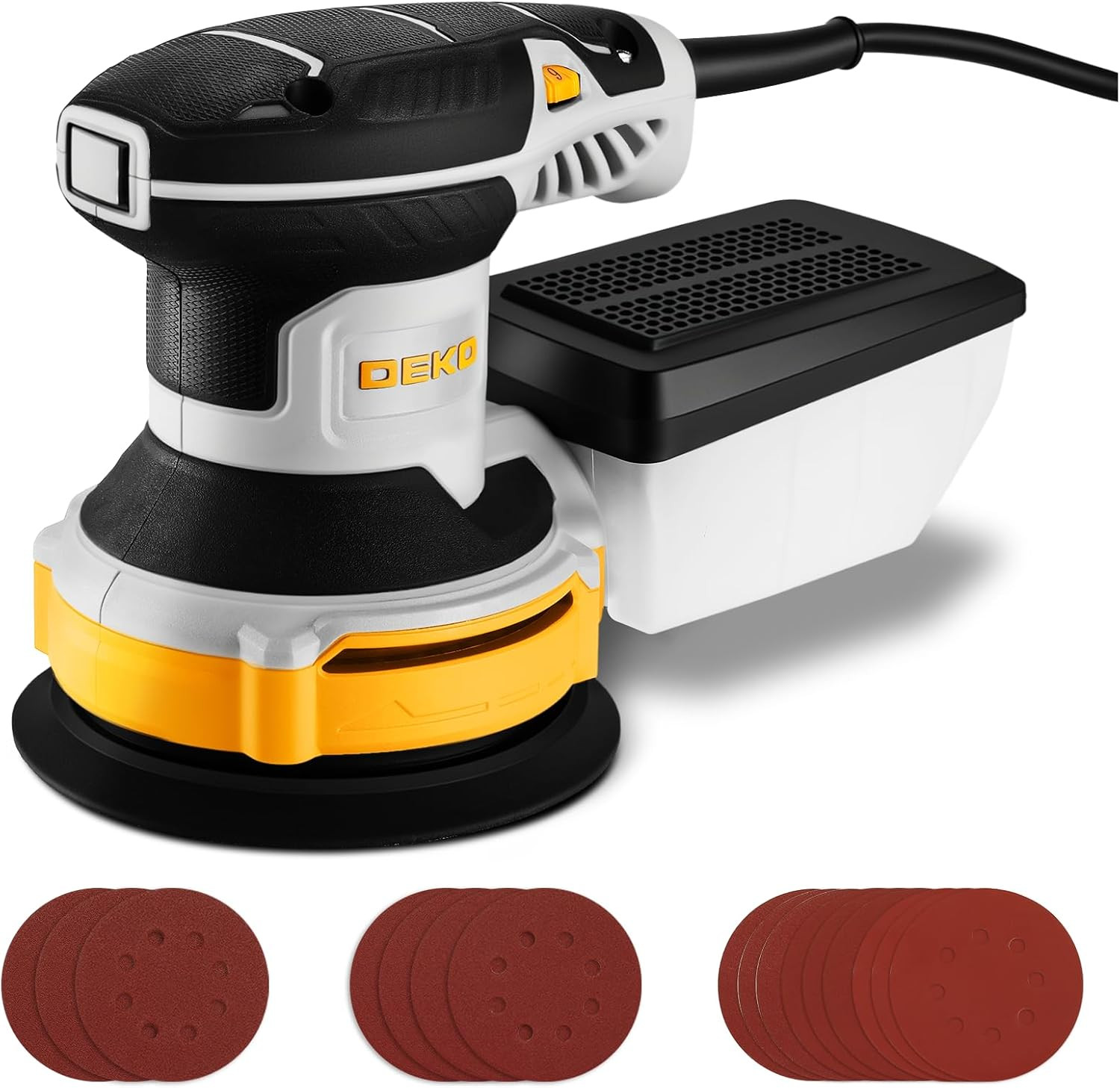 Orbital Sander Corded Hand Sander: 5″ Random Orbital Sander with Dust