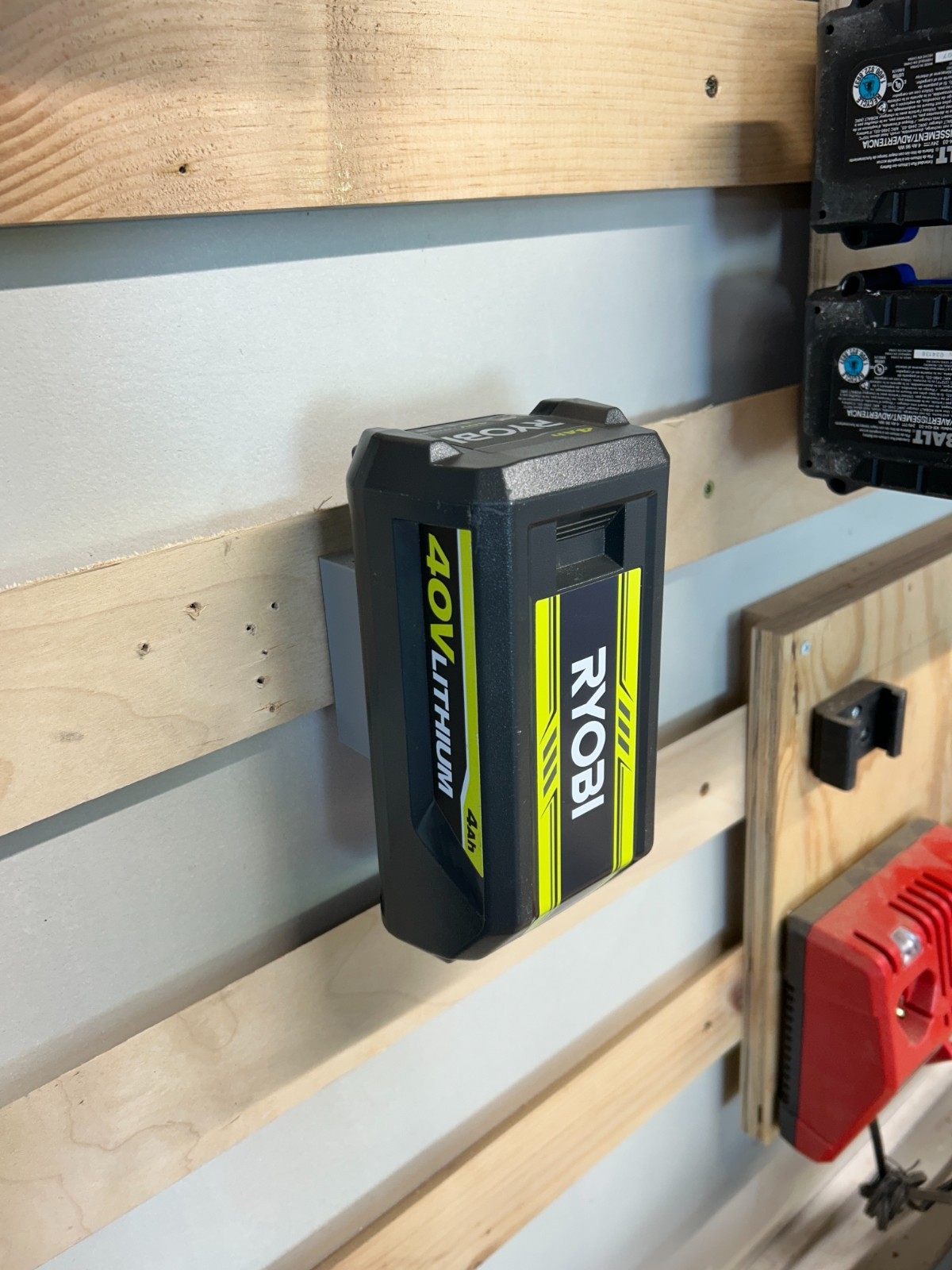 Ryobi 40V Latching Battery Wall Mount [QTY 3] – Garage or Workshop