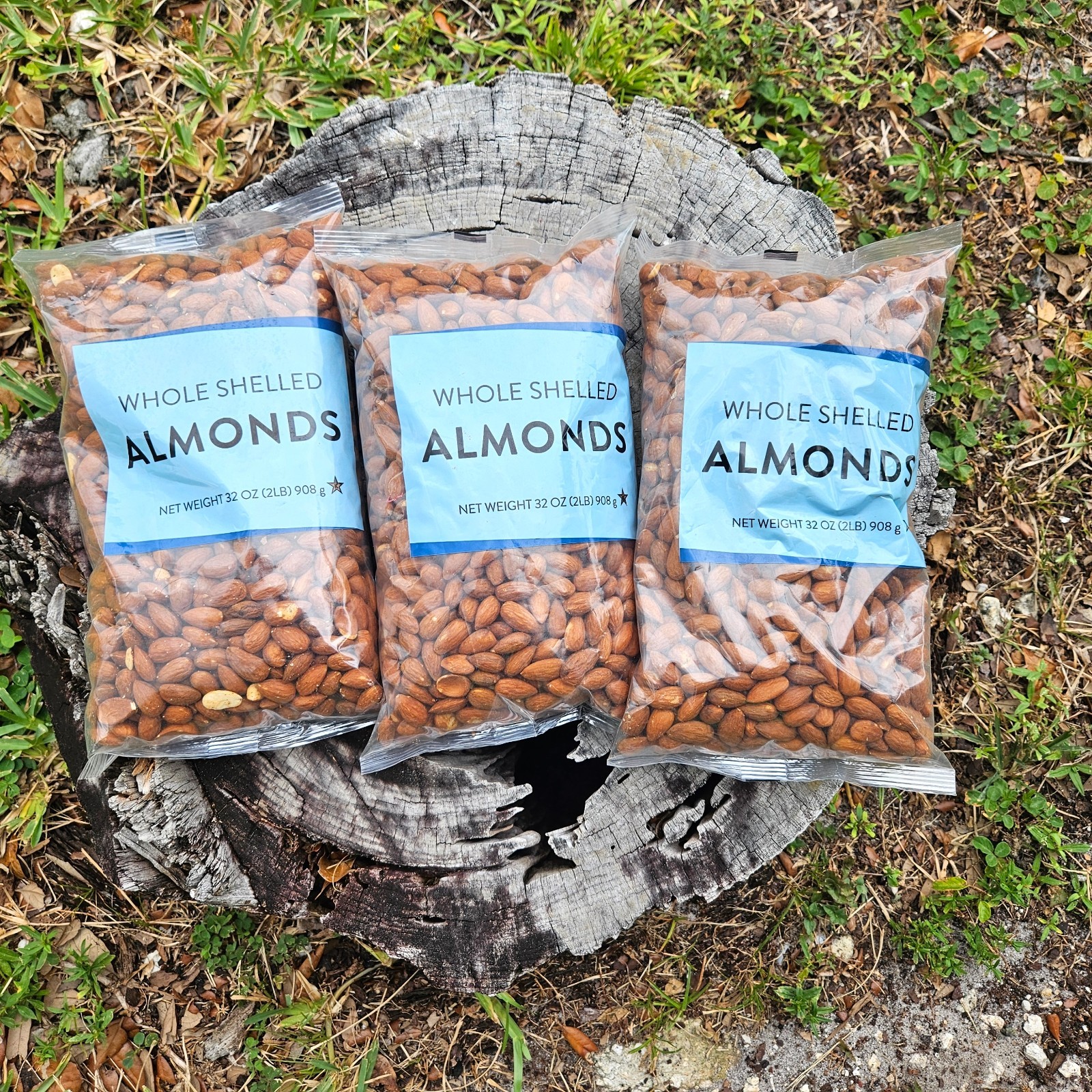 TOTAL 3 BAGS – Whole Shelled ALMONDS Nuts Pearl Crop – Total 6 LB Pounds – 04/27