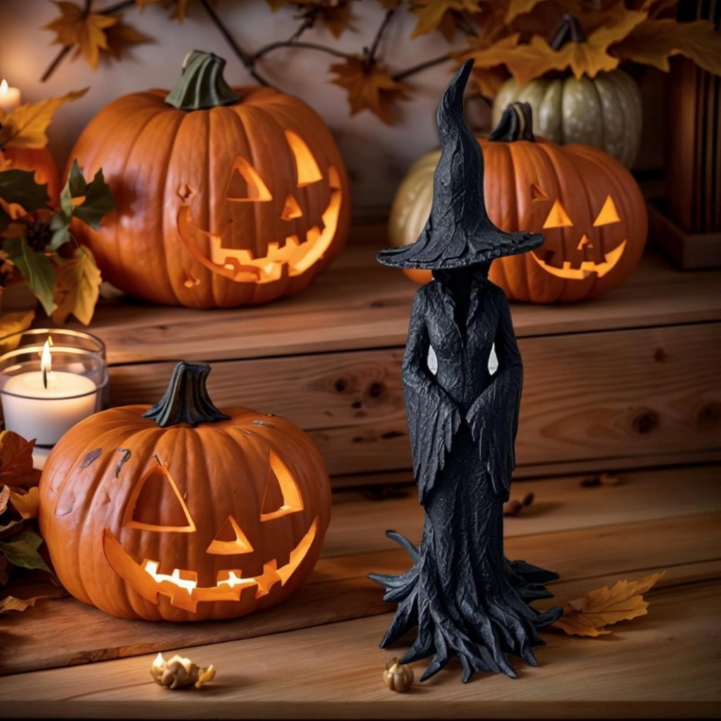 1 Pack Cracker Barrel Tree Witch Statue 2025 30 cm Halloween Decor – New in Box