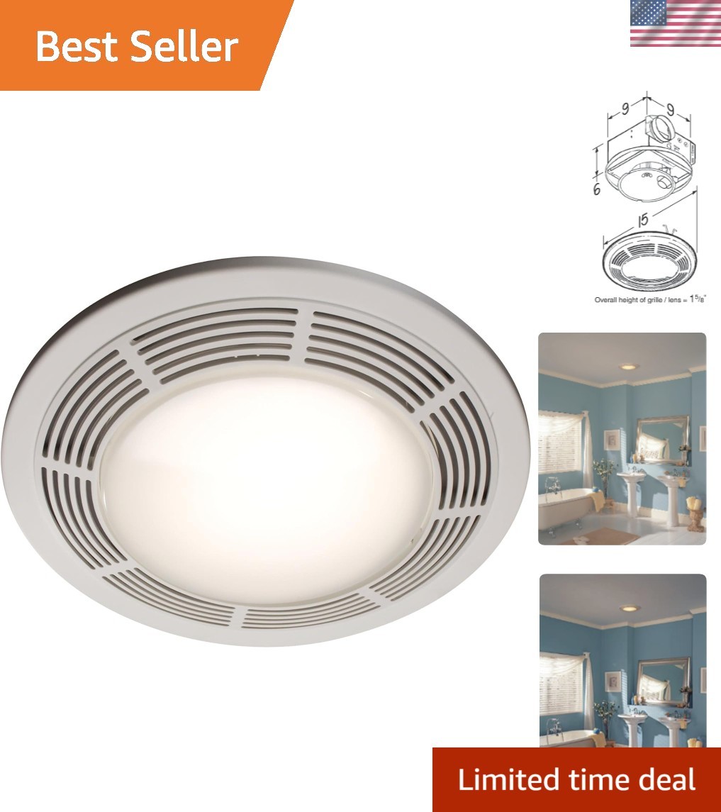 Stylish Bathroom Exhaust Fan and Light – 750 CFM, 5.0 Sones for Ultimate Comfort