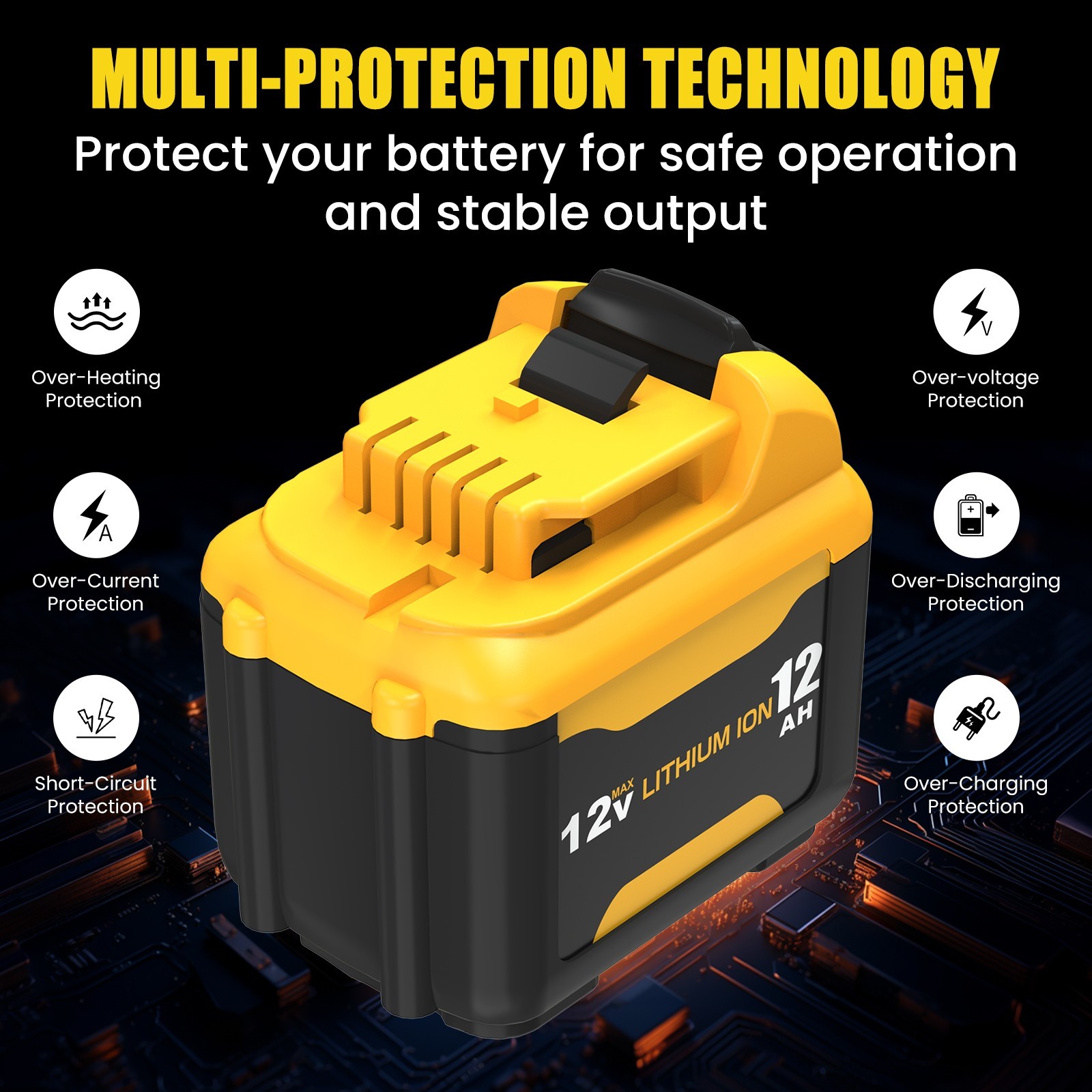 1~4PACK For Dewalt DCB126 12.0Ah 5.0Ah 12V 12Volt Max Lithium Ion Battery Li-ion