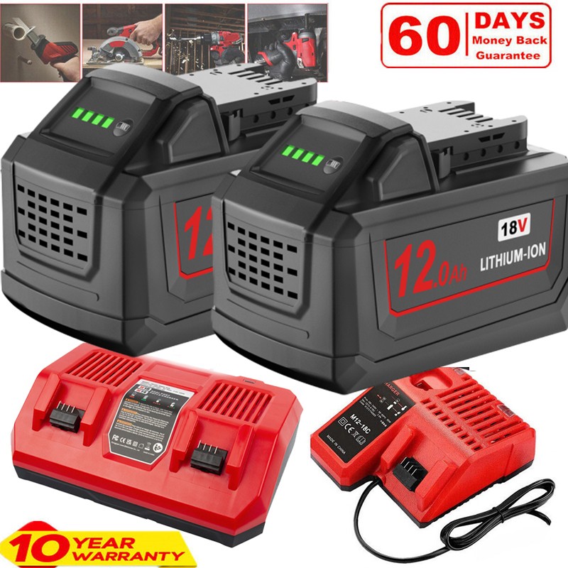 For Milwaukee 18V 12Ah For M18 Extended Capacity 48-11-1852 48-11-1881 Battery