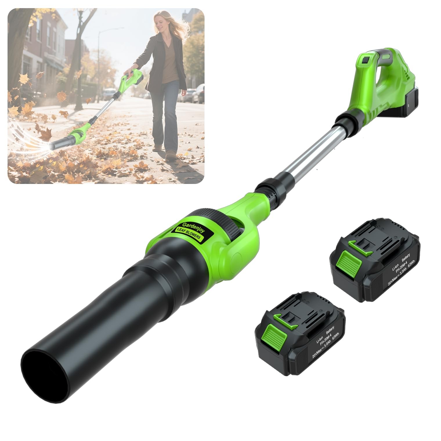 Leaf Blower Cordless,21V | 49″ Electric Leaf Blower with 2 x 3.0Ah Batteries …