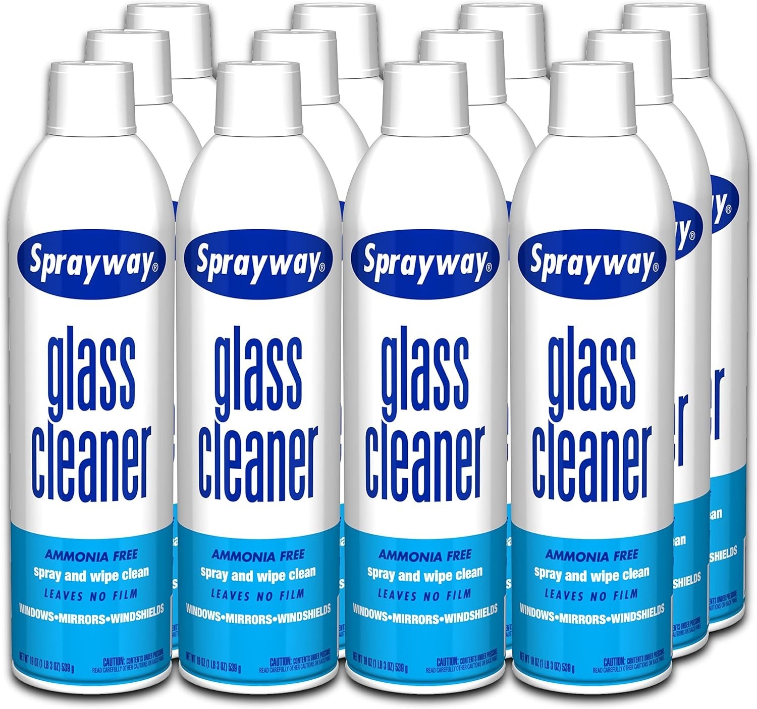 Sprayway Glass Cleaner with Foaming Spray for a Streak-Free 19 oz., Pack of 12