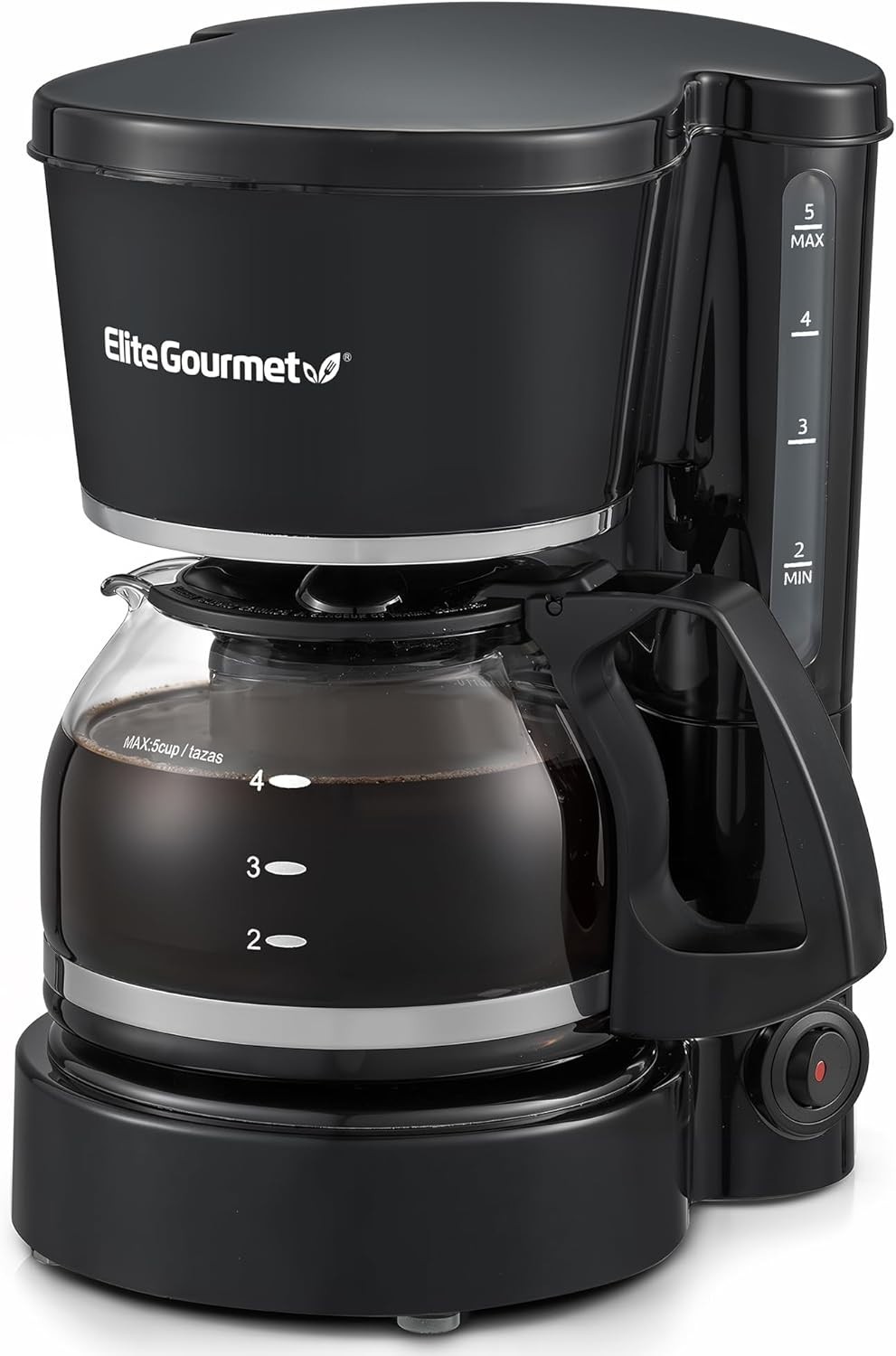 Sleek 5-Cup Drip Coffee Maker with Dishwasher Safe Parts for Easy Cleanup
