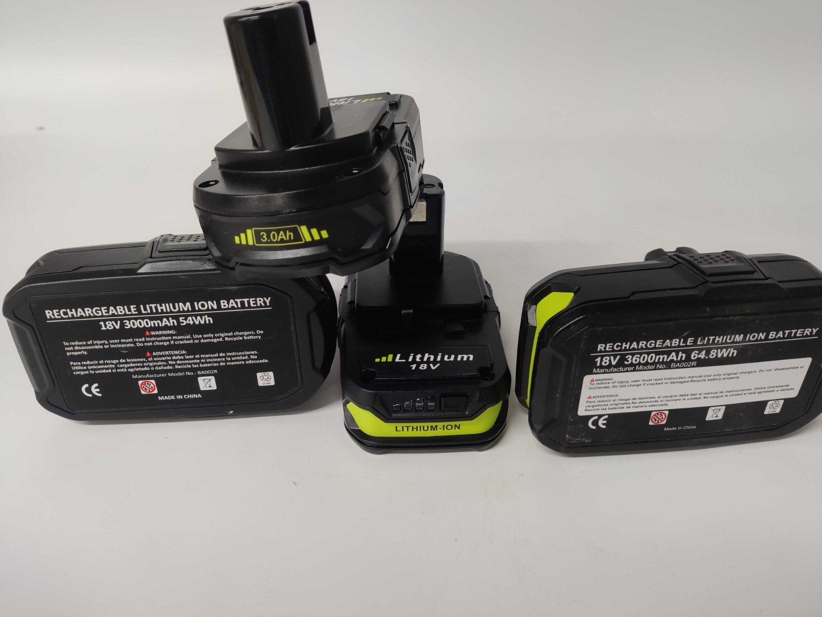Lot of 4 3.0AH for Ryobi 18V Lithium Battery P102 P103 P105 P107 P108 P109 3Ah