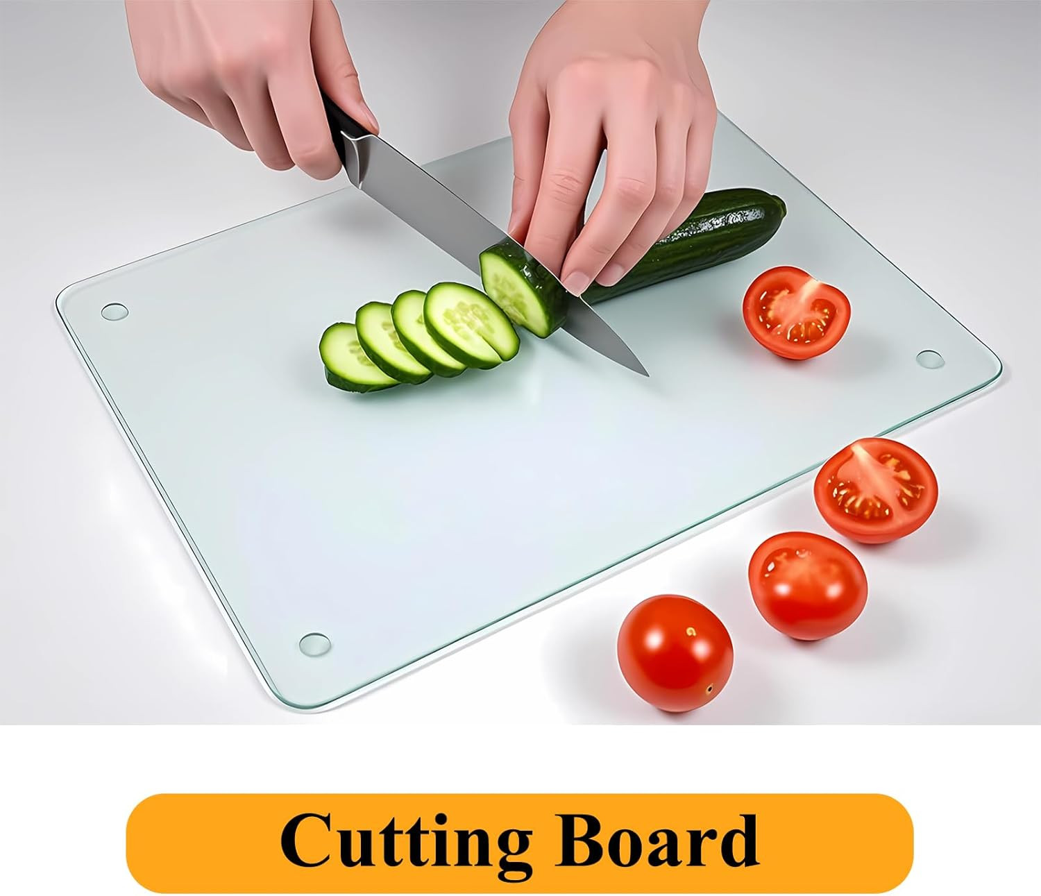 Tempered Glass Cutting Board for Kitchen, 12 X 16 Inch Clear Cutting Board with