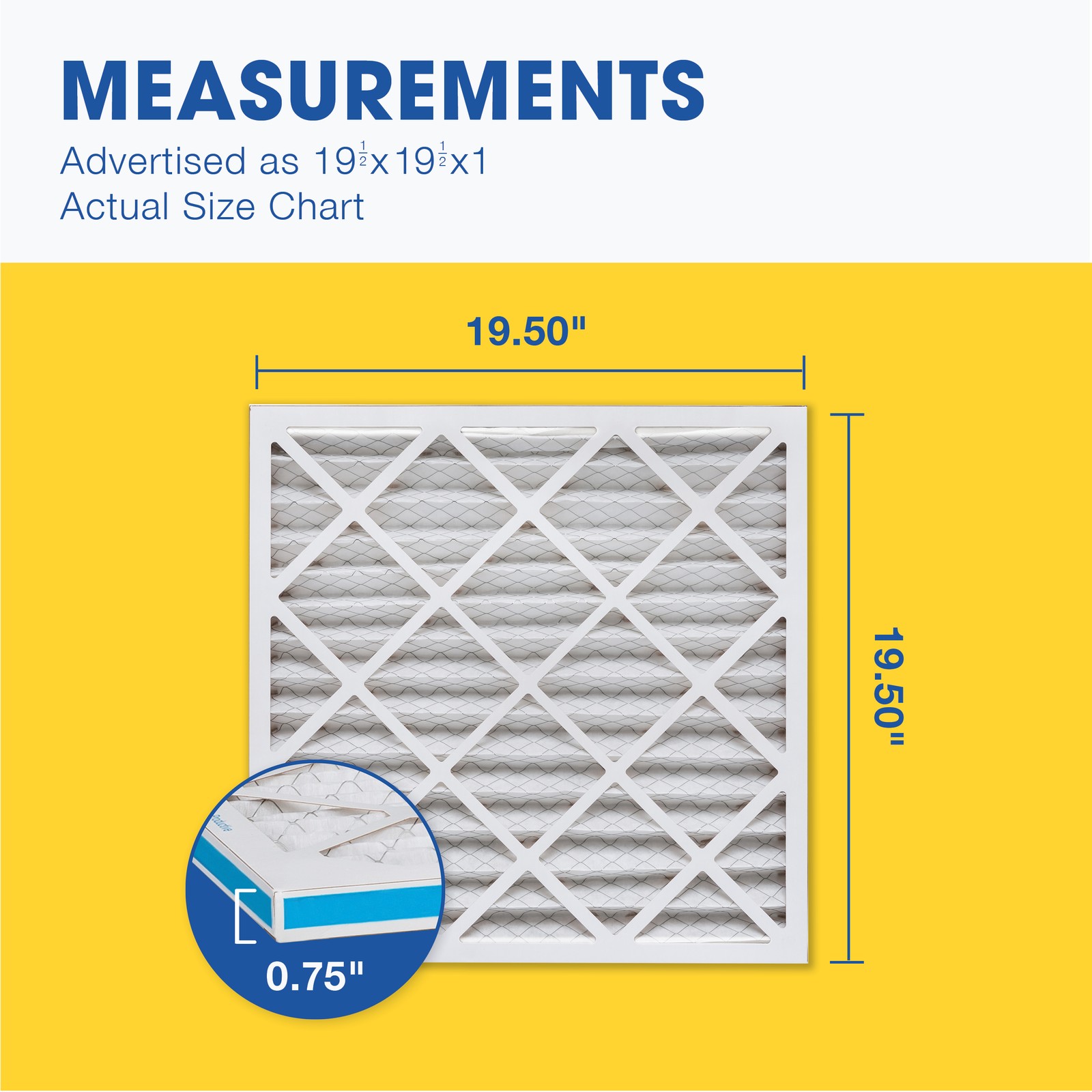 Aerostar 19 1/2×19 1/2×1 MERV 13 Air Filter, 6 Pack (19 1/2″ x 19 1/2″ x 3/4″)