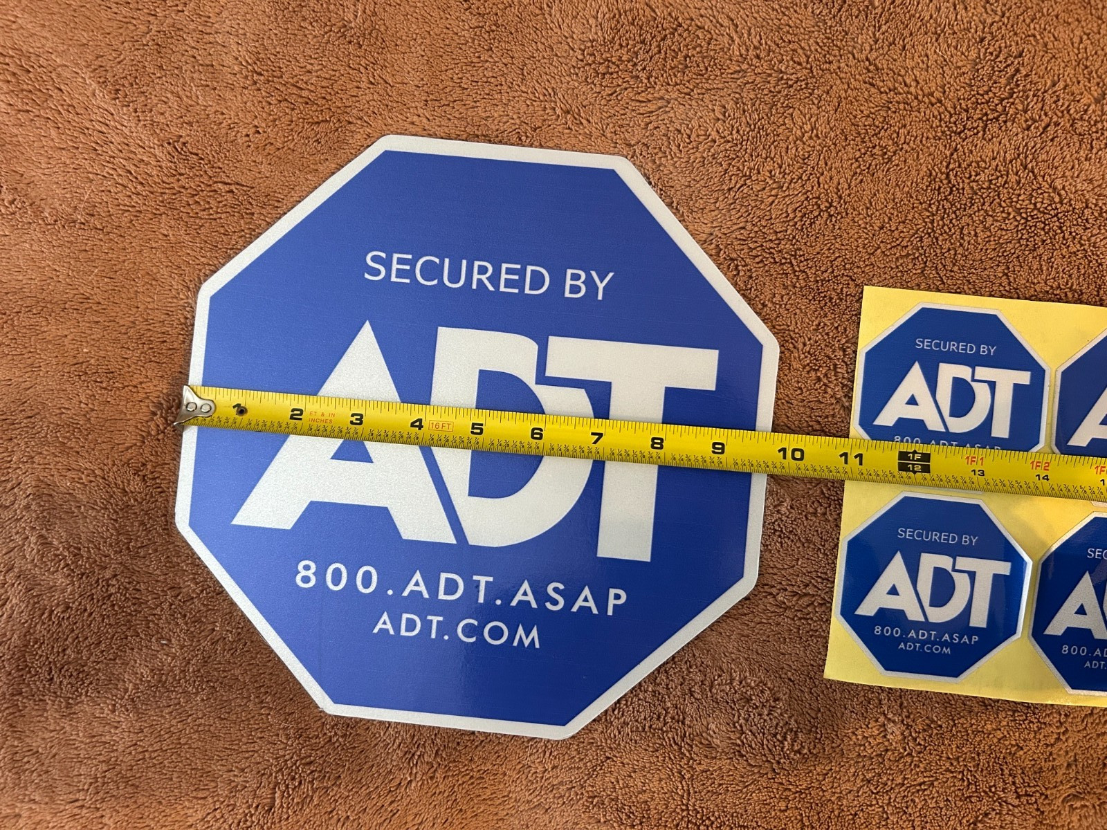 ADT Security Yard Aluminum Sign & Stickers No Pole