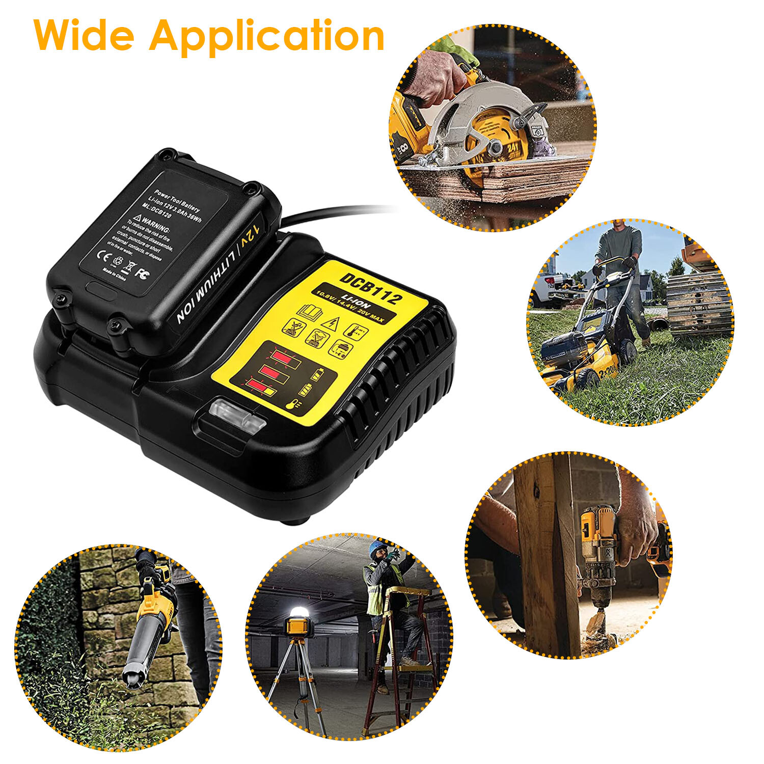 Battery Charger Replacement Fit for Dewalt 10.8-20V DCB107 DCB101 DCB200 DCB205