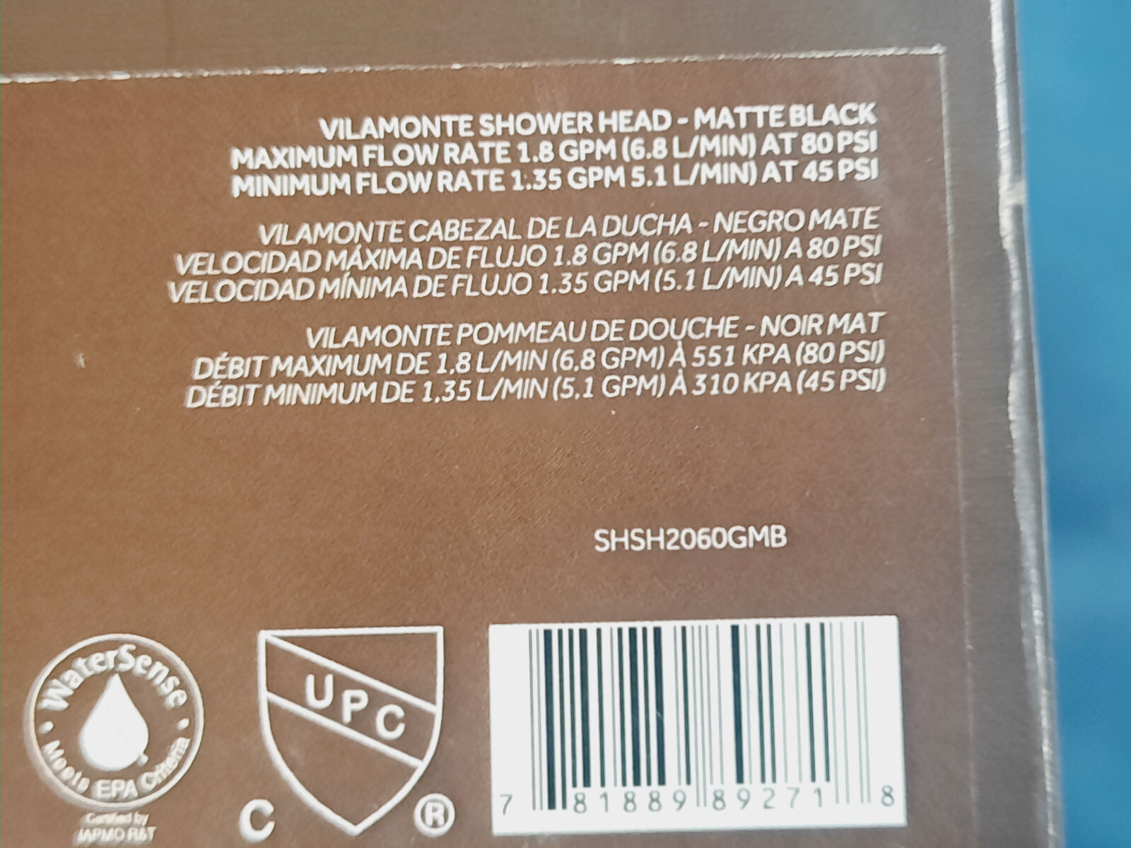 Signature Hardware SHSH2060GMB Vilamonte 1.8 GPM Single Function Shower Head